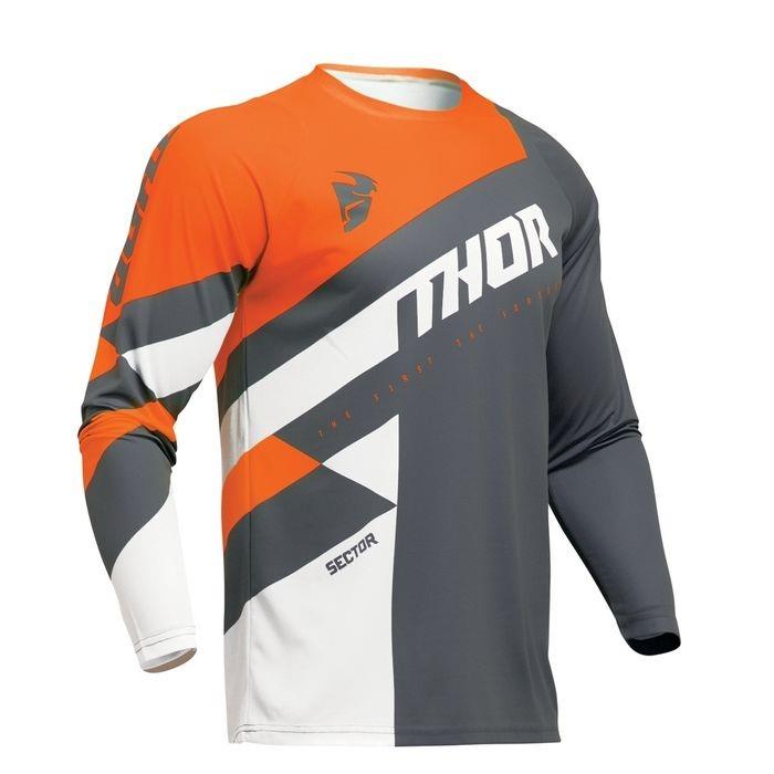 Thor Sector Checker Motocross Jersey Charcoal/Orange - Image 1