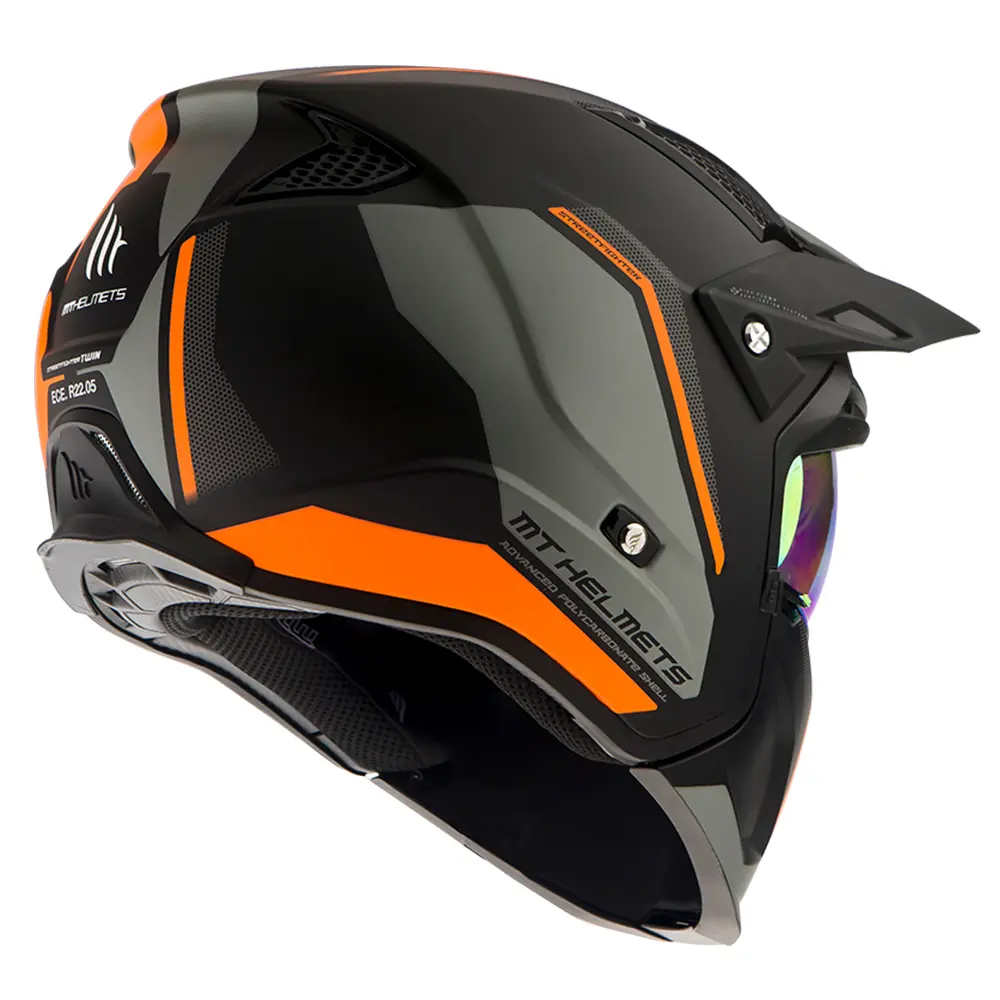 MT Streetfighter SV Twin Open Face Helmet Matte Black/ Fluro Orange