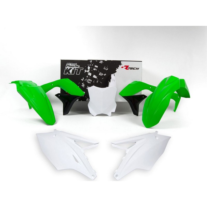 PLASTICS KIT RTECH W/ FRONT & REAR FENDERS RADIATOR SHROUDS SIDEPANEL FRONT NUMBERPLATE KX450F 16- - Image 1
