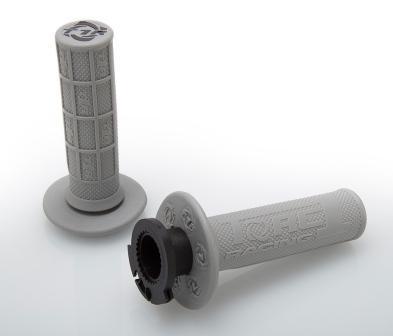 DEFY MX LOCK ON GRIPS 1/2 WAFFLE SOFT COMPOUND, INCLUDES 2 STROKE & MINI BIKE THROTTLE CAMS GREY - Image 1