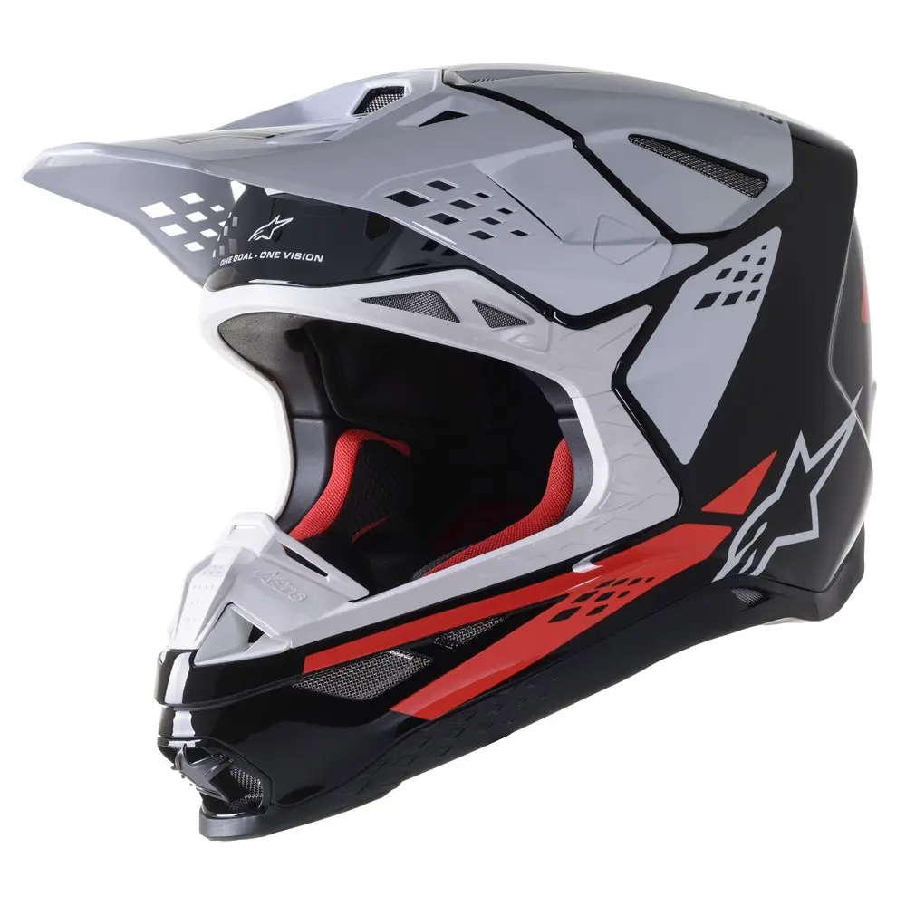 Alpinestars Supertech S-M8 Factory Black/White/Red Fluoro Motocross Helmet