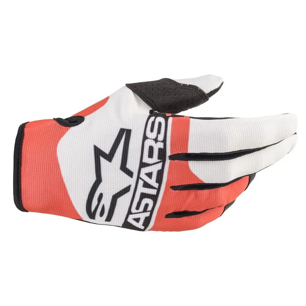 Alpinestars Radar Off White/Fluoro Red/Dark Blue Motocross Gloves