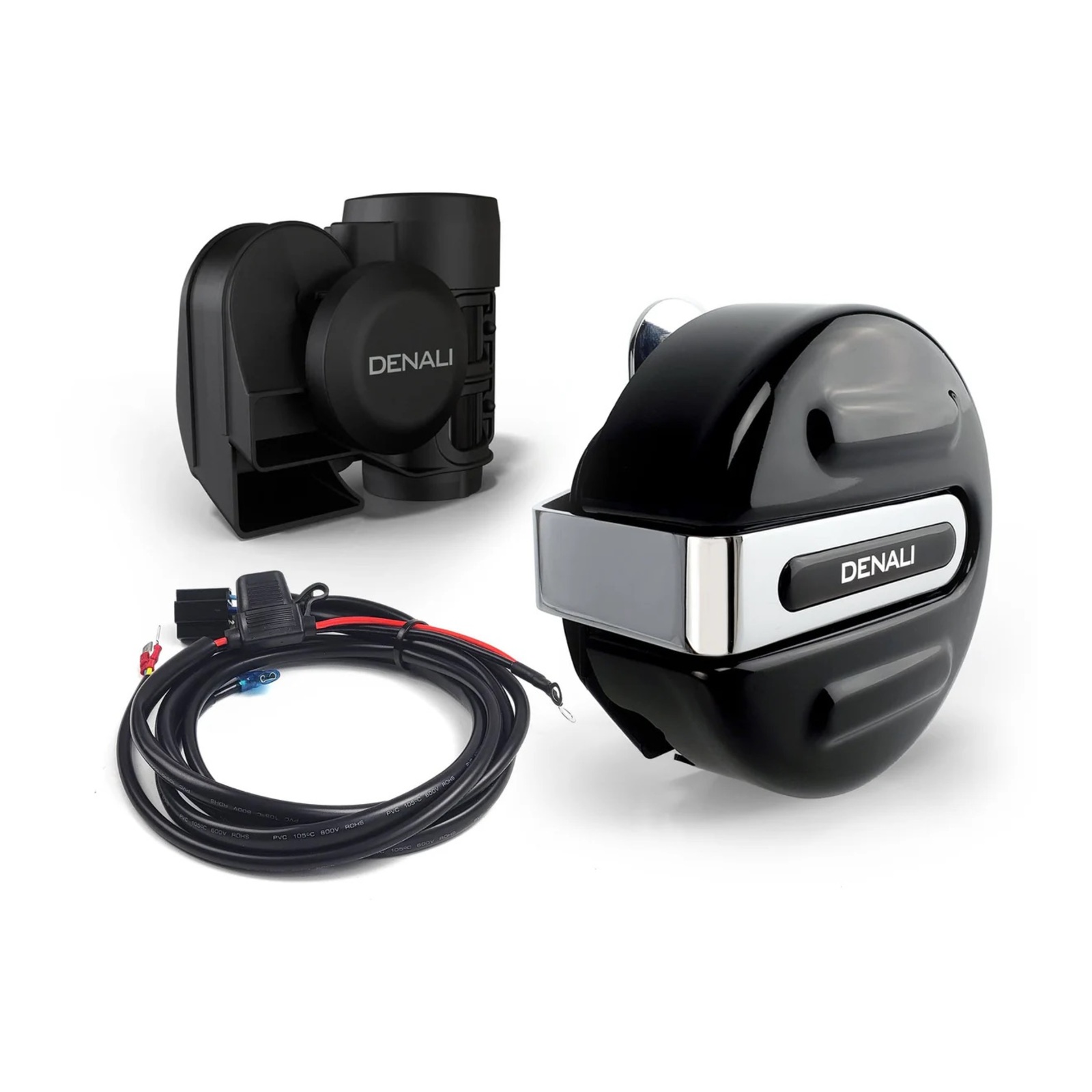 Denali SoundBomb V-Twin Air Horn with Cover / Harness - Chrome - Image 1