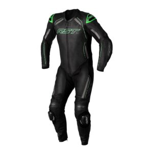 RST S1 Ce 1-PC Leather Race Suit Black/Grey/Neon Green - Image 1