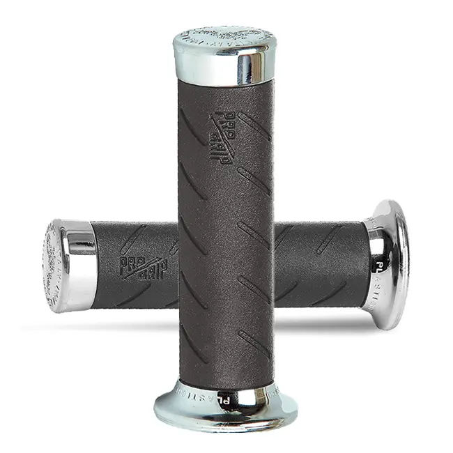 1" H/Davidson grips 140mm Chrome Black Progrip [AC]