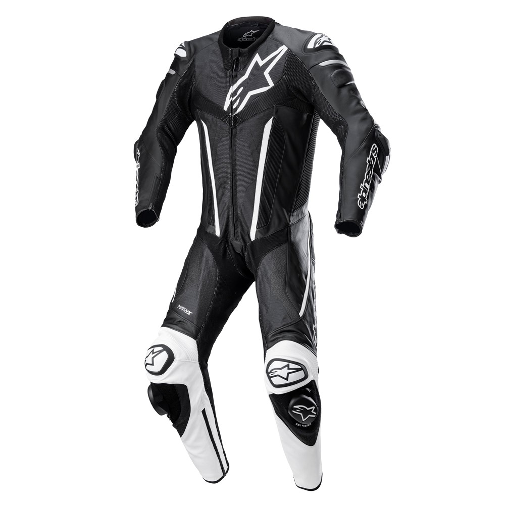 Alpinestars Fusion 1PC Leather Race Suit Black/White - Image 1