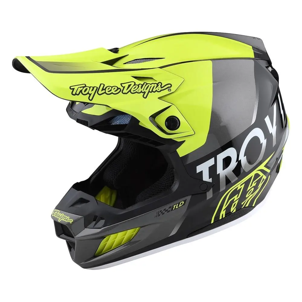 Troy Lee Designs SE5 ECE Composite Qualifier Motocross Helmet Glo Yellow / Black