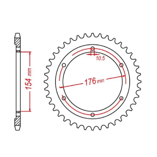 SPROCKET REAR MTX 1346 44T #525