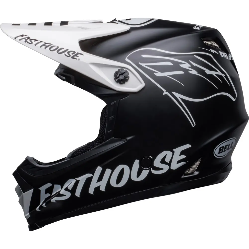 Moto-9 Youth Fasthouse Flying Colours Matte Black/White L/XL