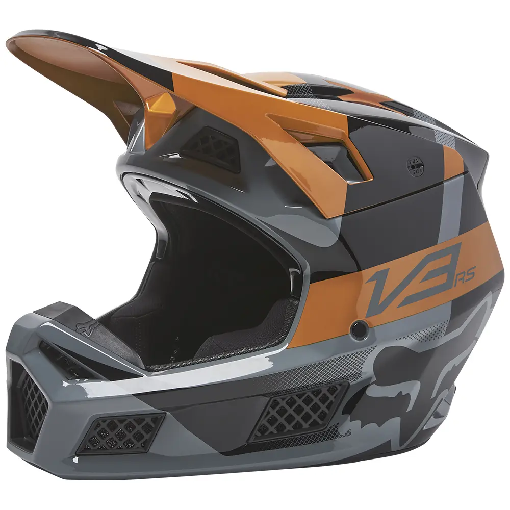 Motocross Helmet Fox V3 RS Riet Black/Gold