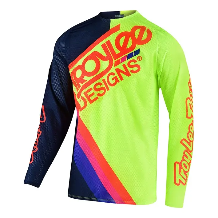 Motocross Jersey Troy Lee SE Pro Tilt Navy/Flo Yellow