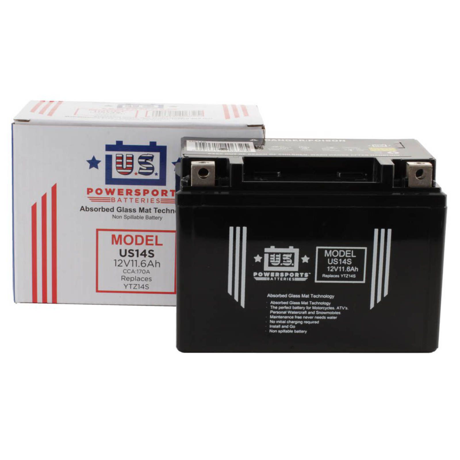 USPS AGM BATTERY USZ14S YTZ14S YTZ12S YT12A-BS *8 - Image 4