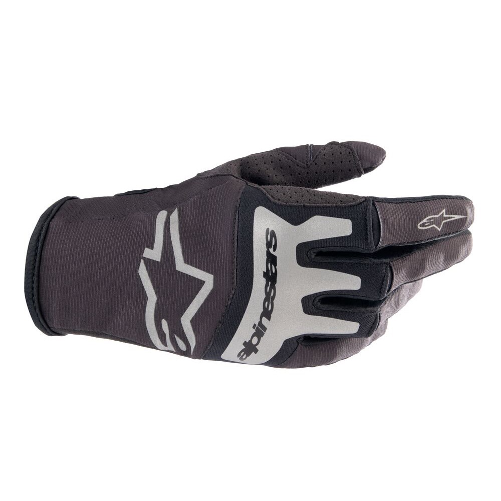 Alpinestars Techstar Motocross Gloves Black/Brushed Silver - Image 1