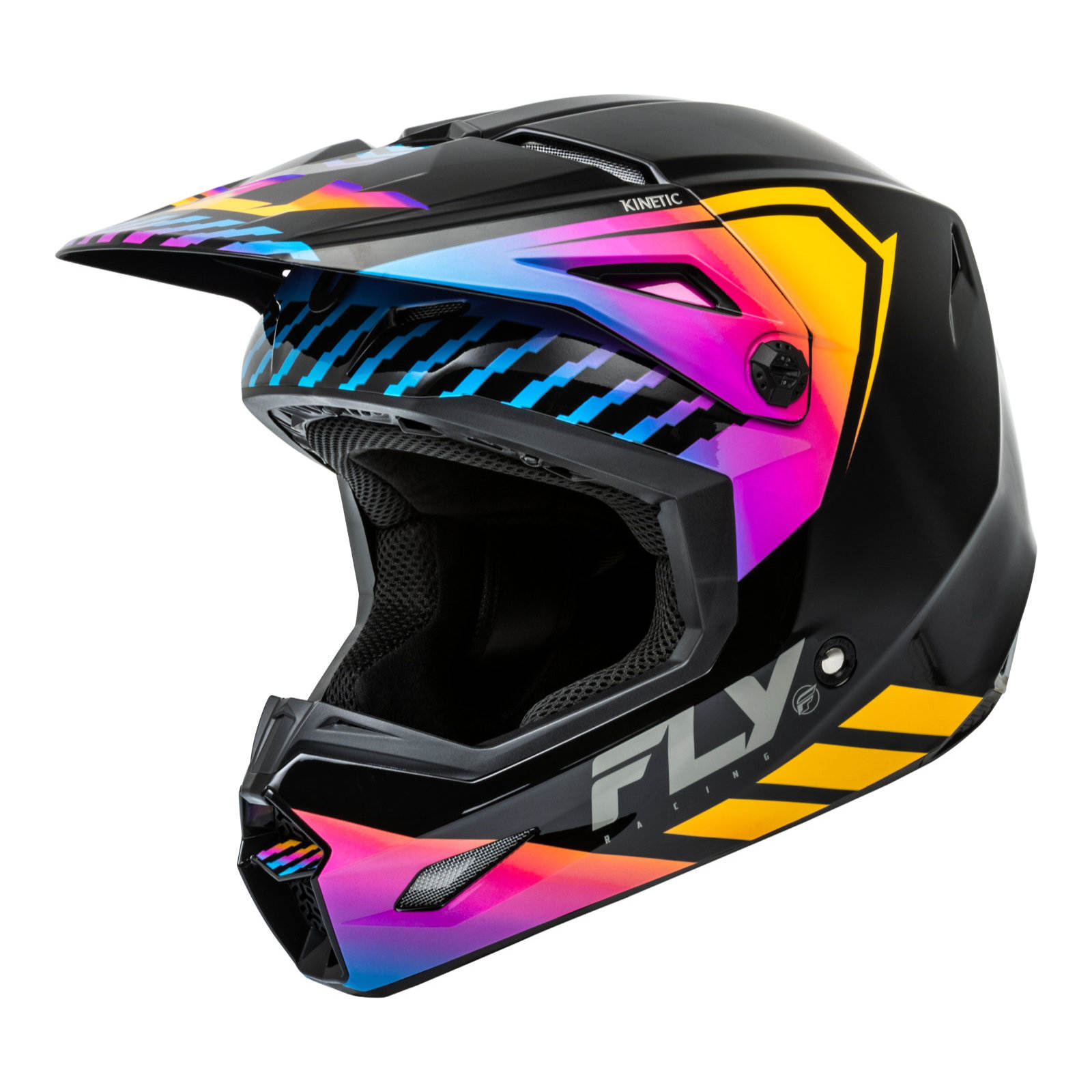 FLY Racing Kinetic Menace Motocross Helmet Black / Sunrise - Image 1