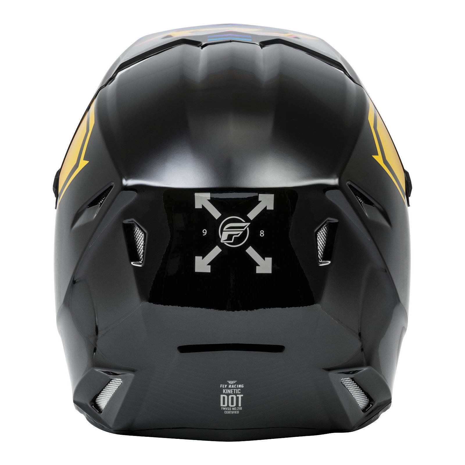 FLY Racing Kinetic Menace Motocross Helmet Black / Sunrise - Image 2