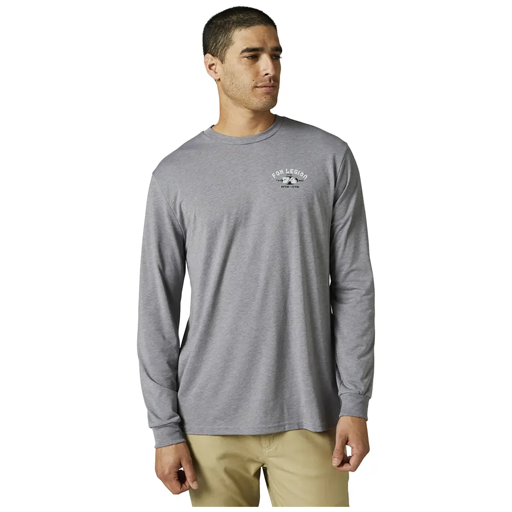 Fox At Bay Long Sleeve Tech Tee Heather Graphite