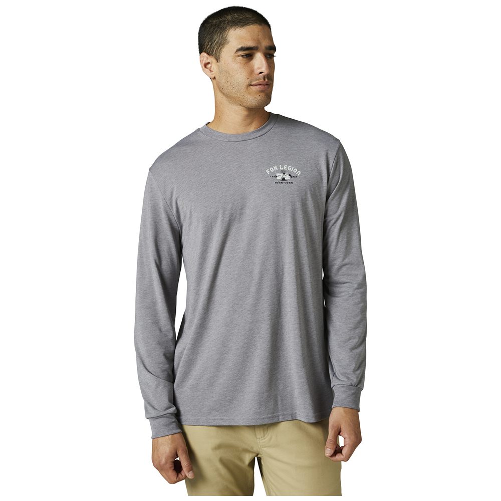 Fox At Bay Long Sleeve Tech Tee Heather Graphite - Image 1