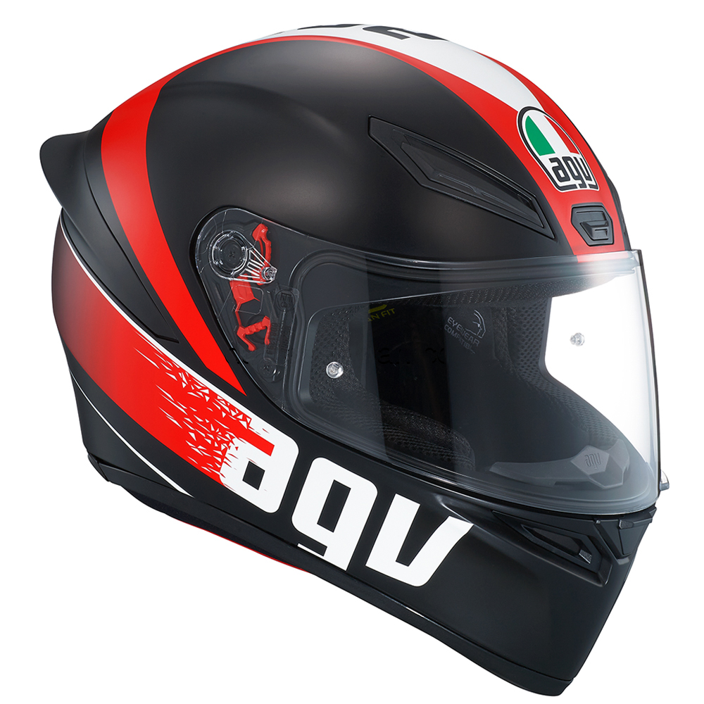 AGV K1 Road Helmet Matte Black/Red - Image 1