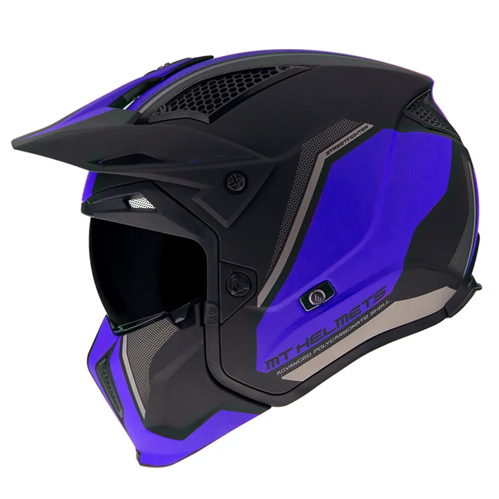 MT Streetfighter SV Twin Open Face Helmet Matte Blue