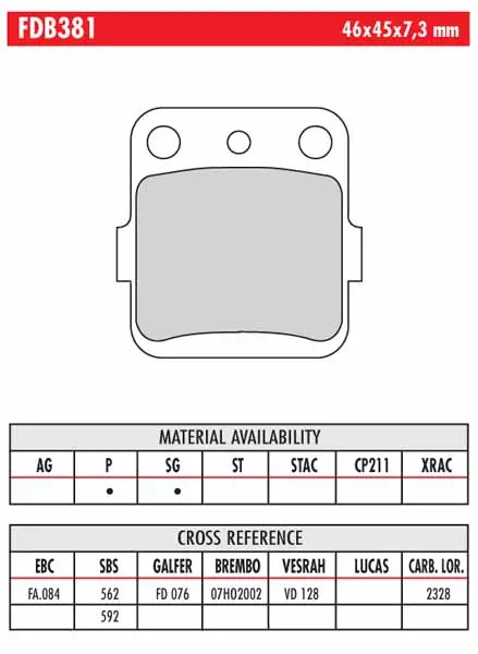 FERODO BRAKE BPADS 312ST