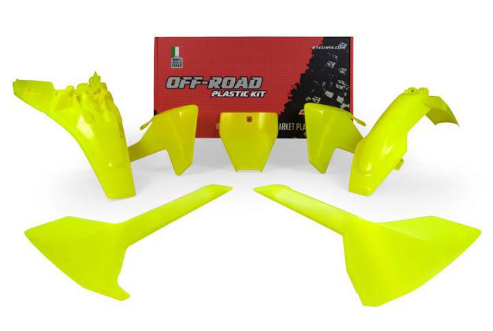 PLASTICS KIT RTECH FRONT FENDER RADIATOR SHROUDS SIDE PANELS FRONT NUMBER PLATE & REAR FENDER TC85 - Image 1