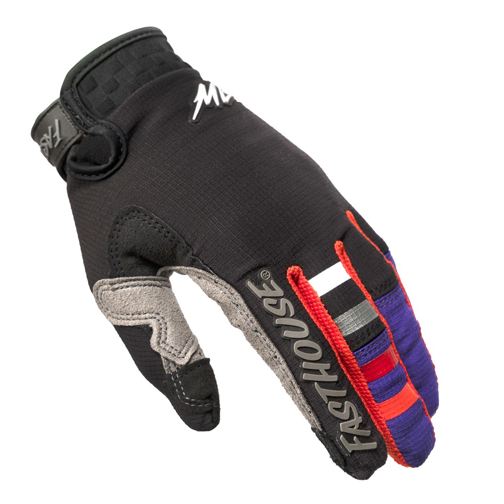 Fasthouse Elrod Evoke Motocross Glove Black/Purple - Image 1
