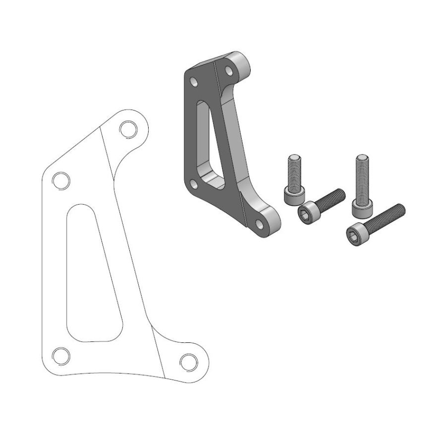FRONT BRAKE CALIPER ADAPTER MOTO MASTER FOR 320MM DISC & SUPER MOTARD CALIPER - Image 1