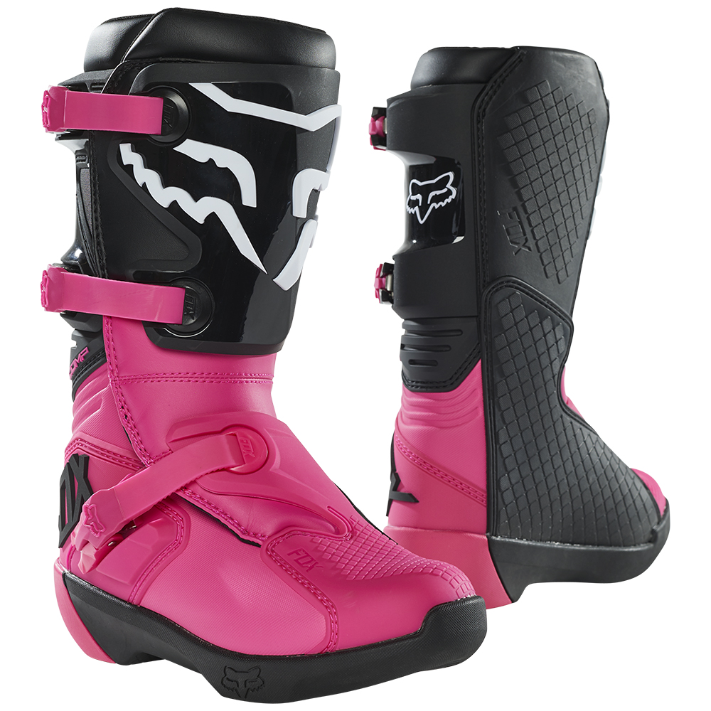 Fox Comp Motocross Boots Youth Black/Pink - Image 1
