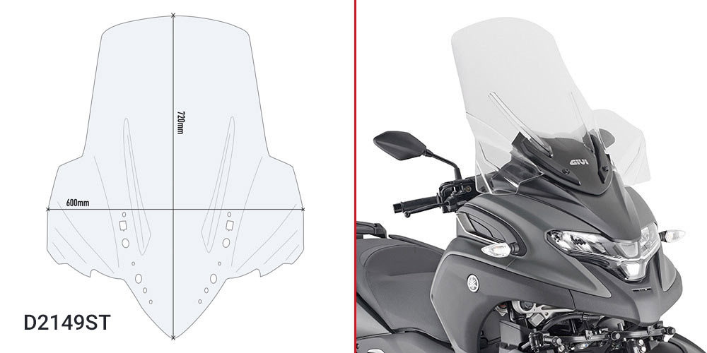 Givi Screen Clear 72x60cm 19.5cm Yamaha Tricity 300 20' - Image 2