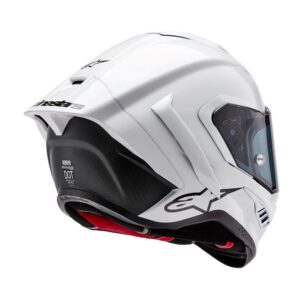 Alpinestars Supertech R10 Helmet Solid White Gloss/Matte Black - Image 6