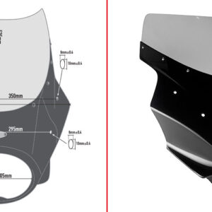 UNIVERSAL HEADLAMP BLACK FAIRING WITH SMOKED SCREEN (NEEDS KIT) - Image 5