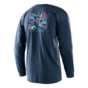 Troy Lee Designs History Long Sleeve Tee Navy Heather - Image 2