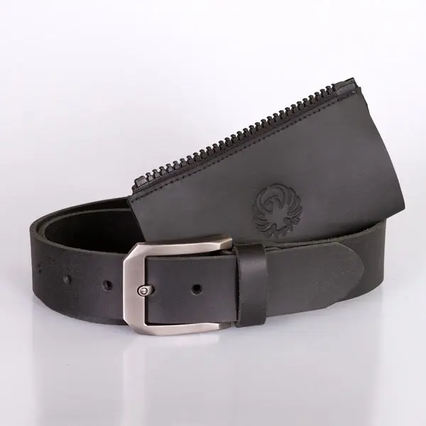 Merlin Belt With Jacket Connection Zip Leather Black