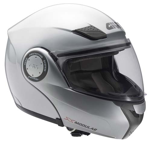 ** GIVI FLIP FACE HELMET SILVER ANTIFOG LENS MEDIUM - SALE - Image 1
