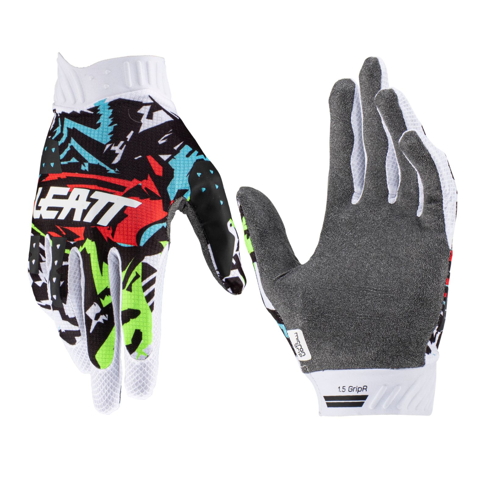 Leatt Moto 1.5 Motocros Glove Youth Zebra - Image 1