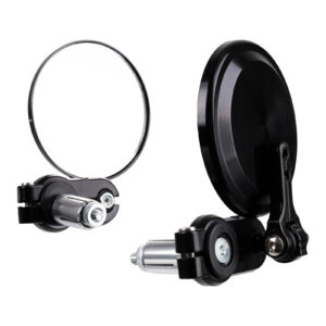 WMP Handlebar Bar End Mirrors Pair - Hinged - Black - Image 2