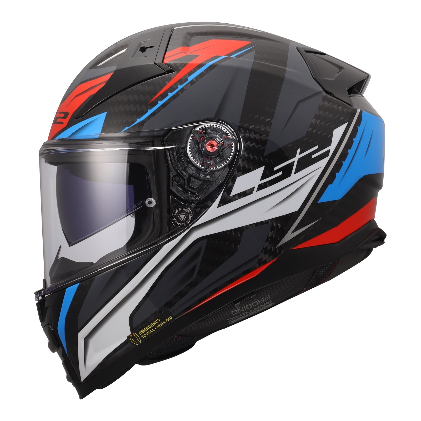 LS2 FF811 Vector II C Savage Road Helmet White Blue Red - Image 2