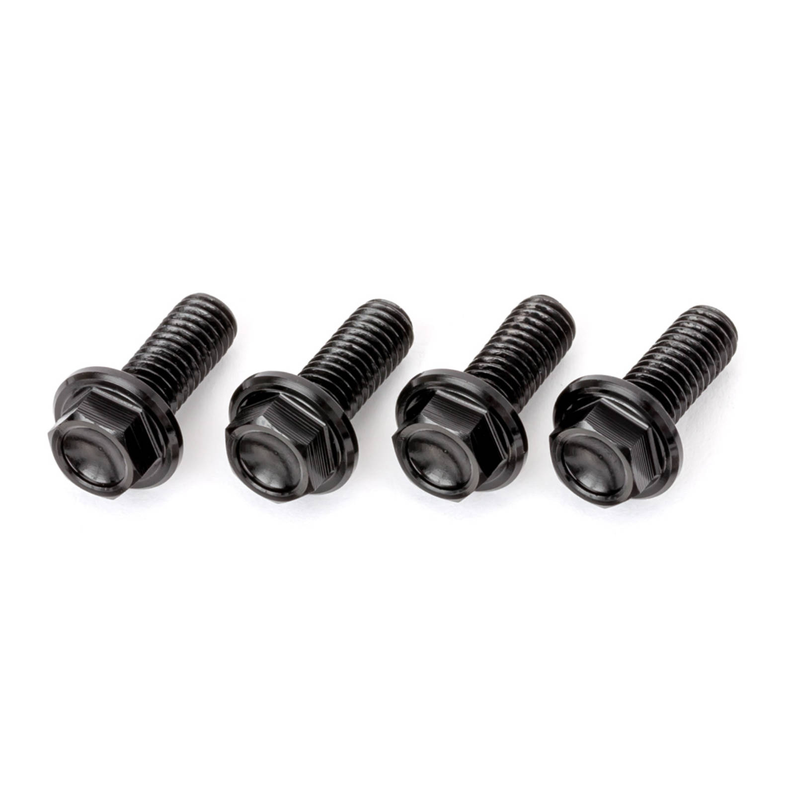 DRC ALUMINUM M6 FLANGE BOLTS 20MM BLACK 4PCS - Image 1