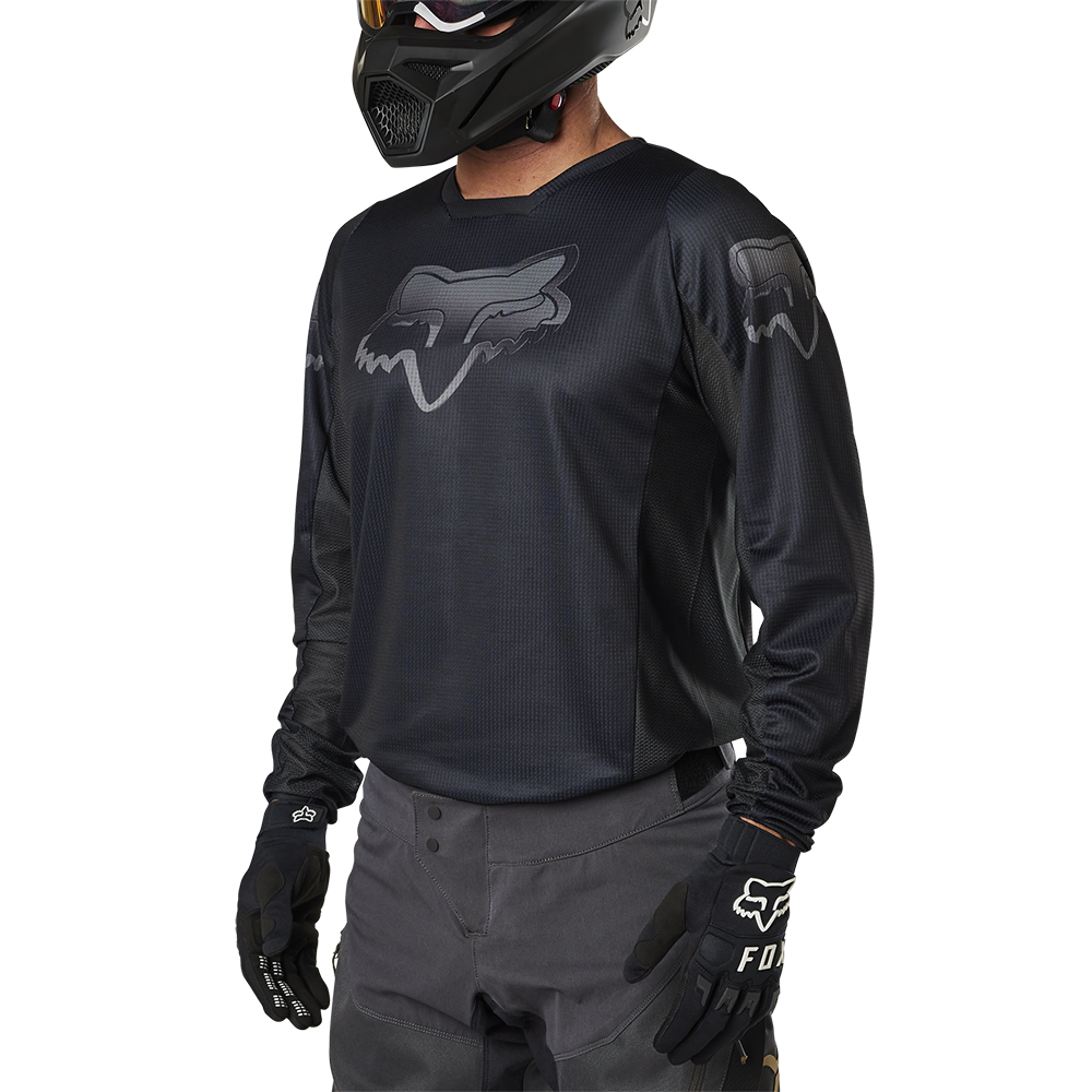 Fox 180 Blackout Motocross Jeresy Black/Black - Image 1