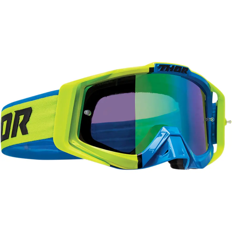 Thor Sniper Pro Motocross Goggles Divide Lime Blue