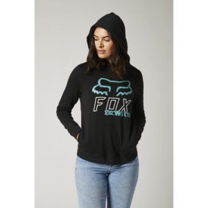 Hoodie Fox Richter Pullover Fleece Ladies Black - Image 3