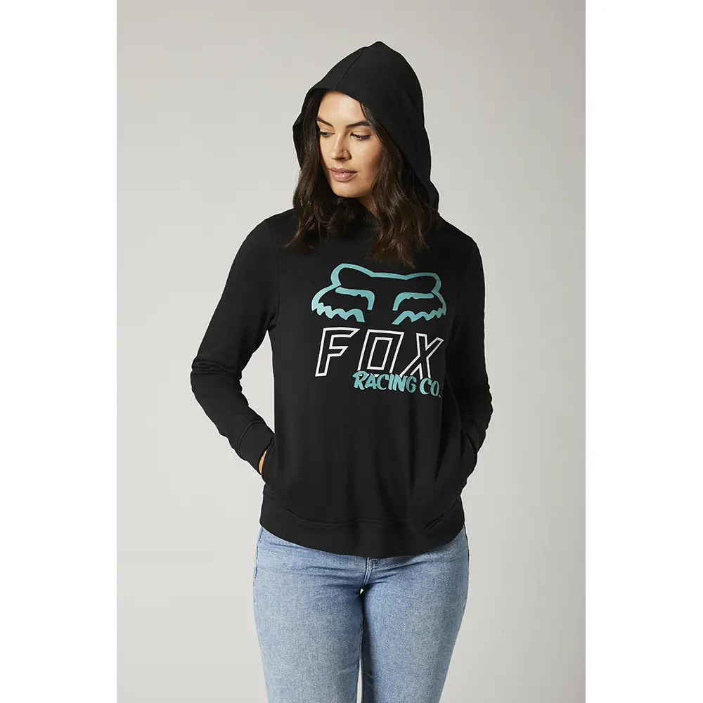 Hoodie Fox Richter Pullover Fleece Ladies Black