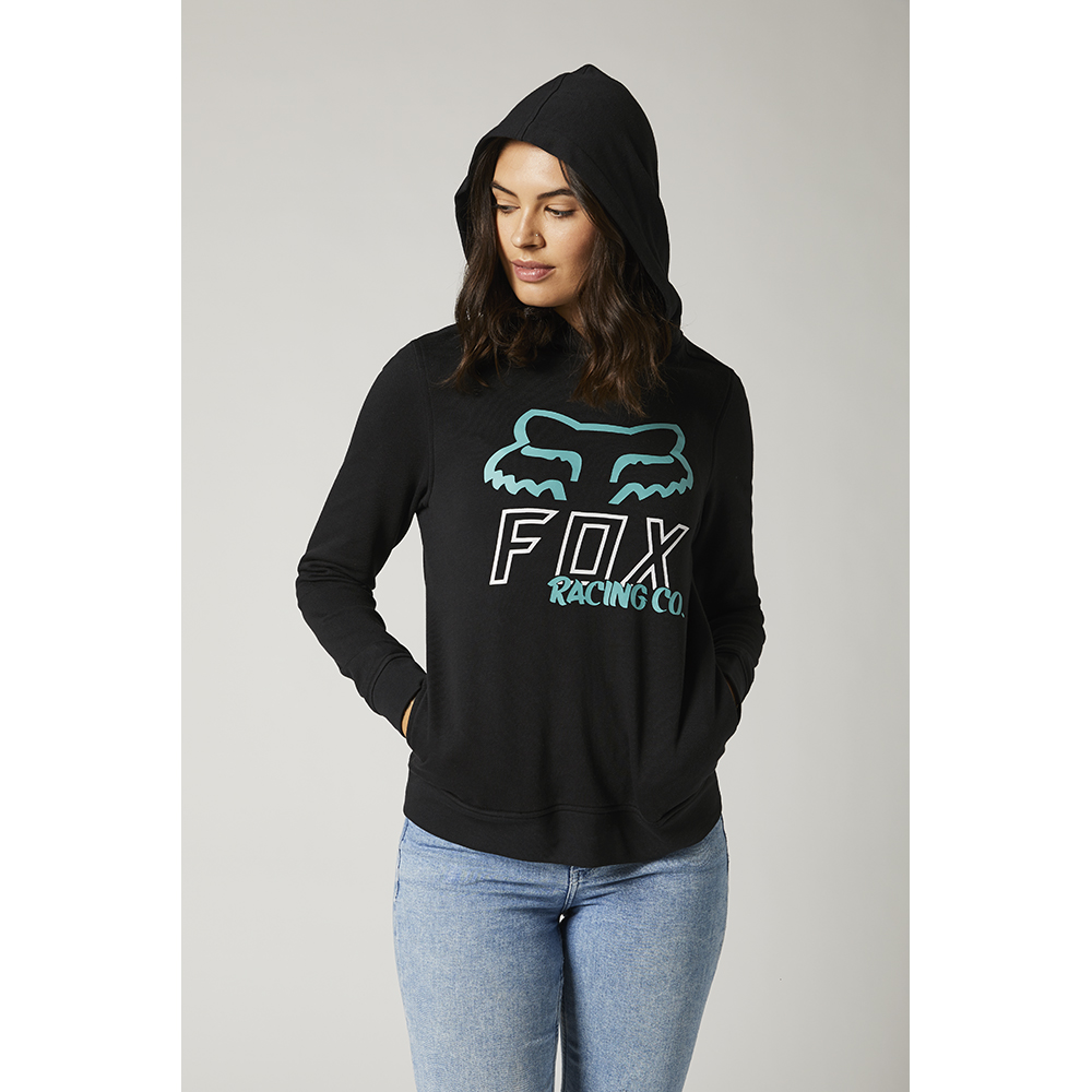 Hoodie Fox Richter Pullover Fleece Ladies Black - Image 3