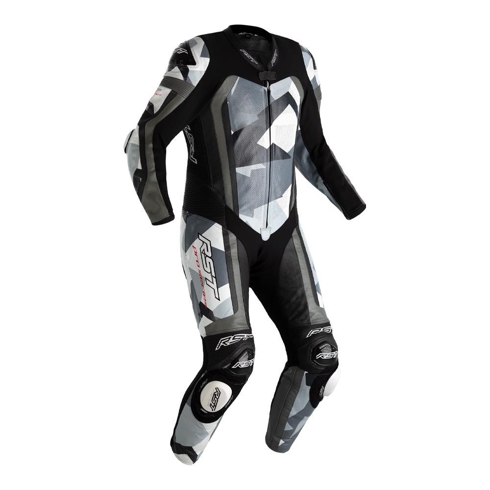 RST Pro Series CE 1-PC Race Suit Grey Camo/Black/Grey - Image 1