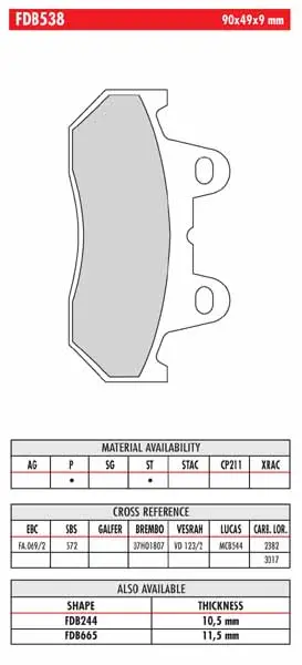 FERODO BRAKE BPADS FA88