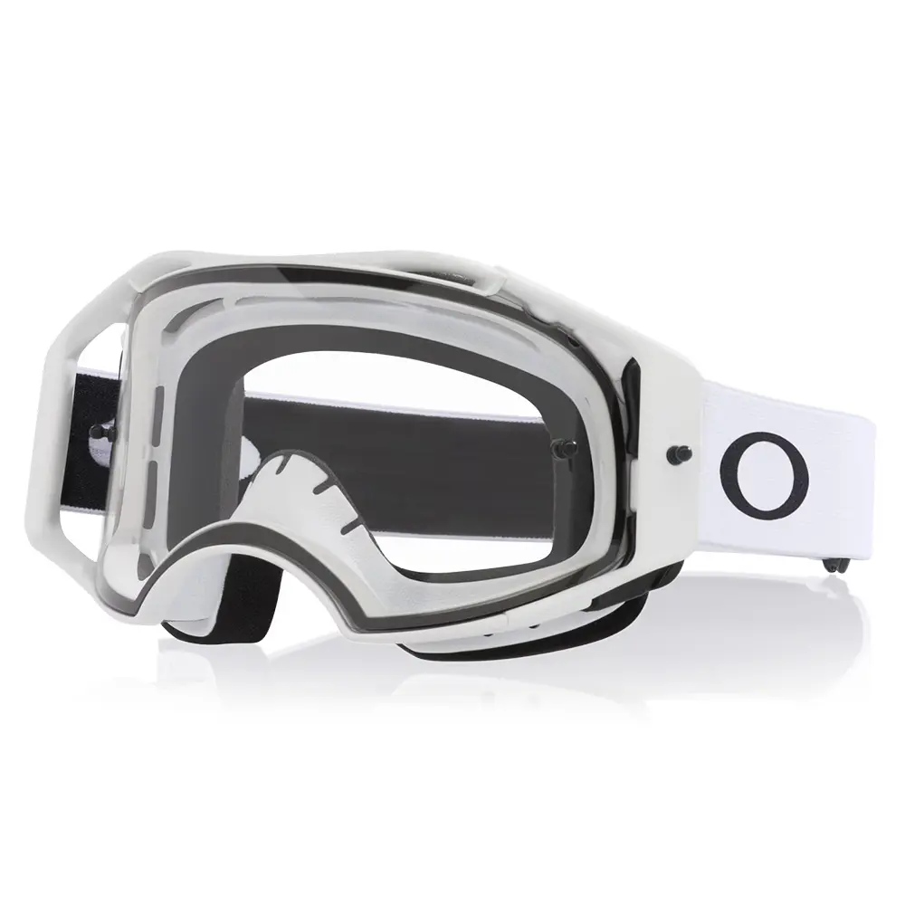 Oakley Airbrake Lite Motocross Goggles Matte White w/ Clear Lens