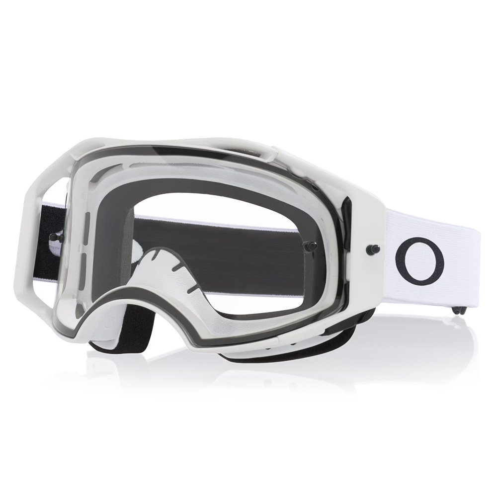 Oakley Airbrake Lite Motocross Goggles Matte White w/ Clear Lens - Image 1