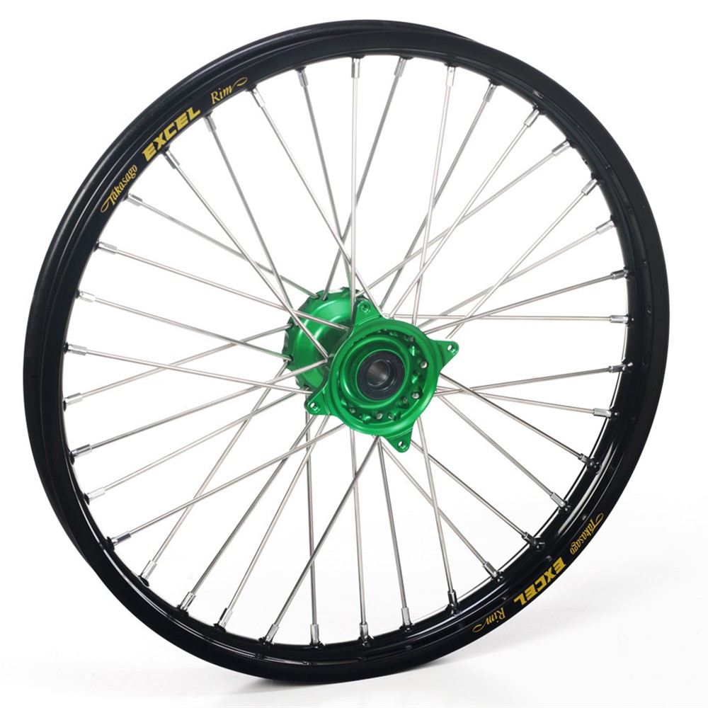 Haan Wheel KXF 2019> Front Black Rim/Green Hub 21x1.60 - Image 1
