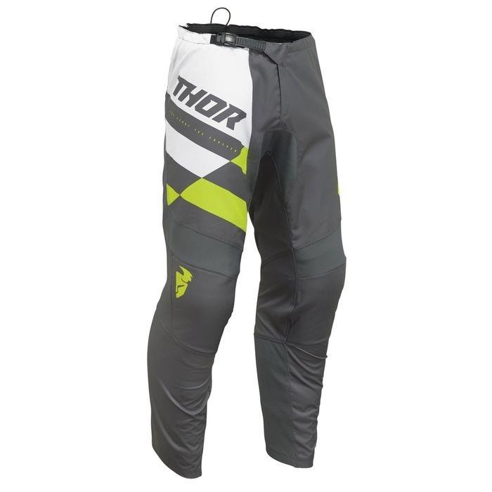 Thor Sector Checker Motocross Pants Youth Grey/Acid - Image 1