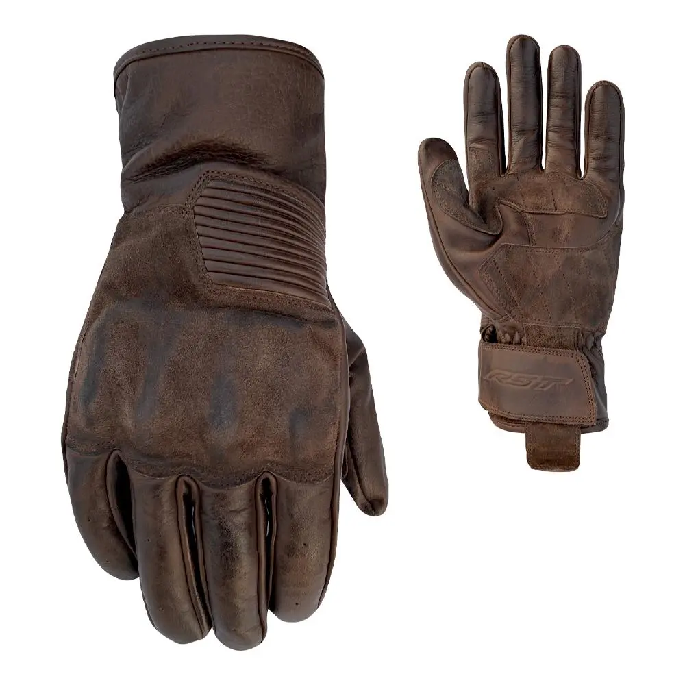 RST Crosby CE Leather Road Gloves Brown
